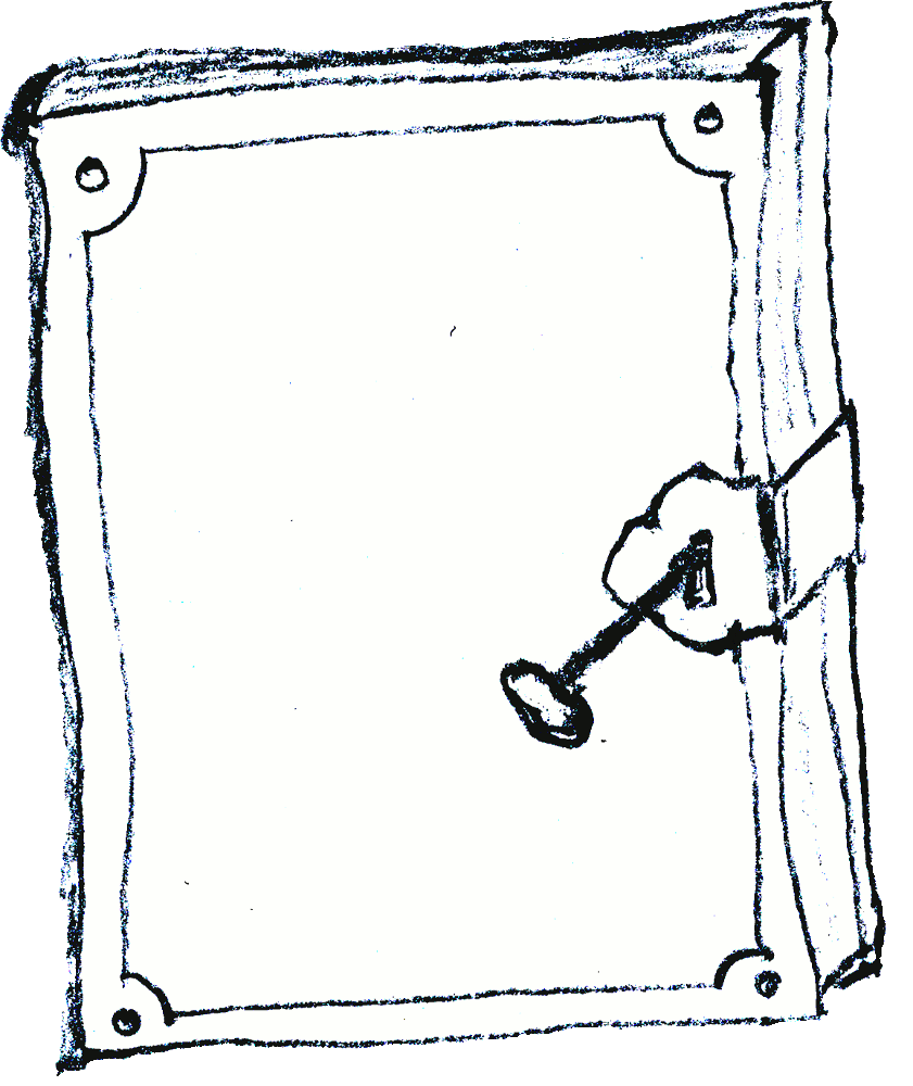 A book with a lock and a key.